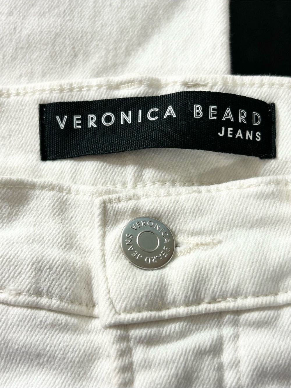 Veronica Beard Carly Kick Flare White Jeans Size 28 High Rise Raw Hem Vacation - Picture 3 of 7